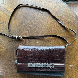 Vintage Brighton leather "Croc" embossed Organizer (crossbody)